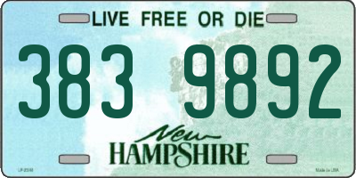 NH license plate 3839892