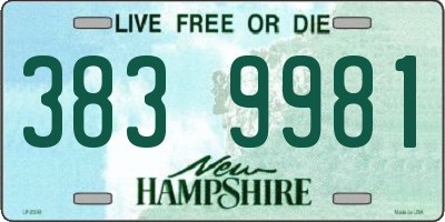 NH license plate 3839981