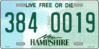 NH license plate 3840019