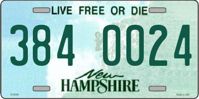 NH license plate 3840024