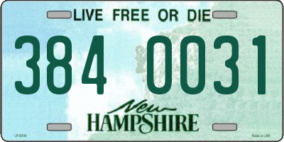 NH license plate 3840031
