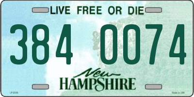 NH license plate 3840074