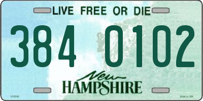 NH license plate 3840102