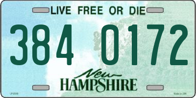 NH license plate 3840172