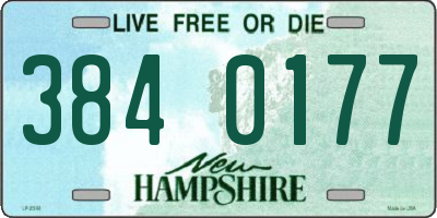 NH license plate 3840177