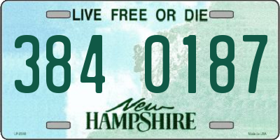 NH license plate 3840187
