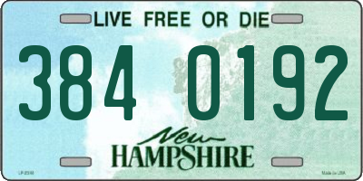 NH license plate 3840192