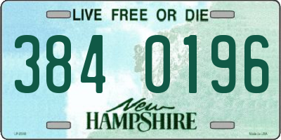 NH license plate 3840196