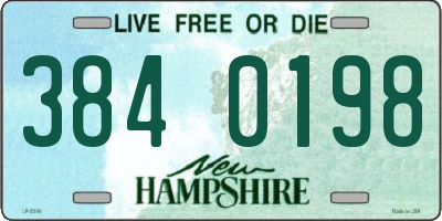 NH license plate 3840198