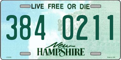 NH license plate 3840211