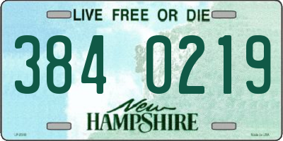 NH license plate 3840219