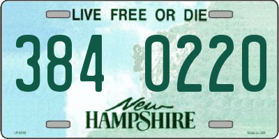 NH license plate 3840220