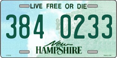 NH license plate 3840233