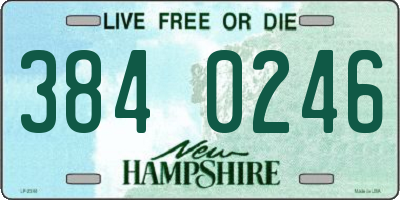 NH license plate 3840246