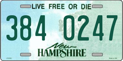 NH license plate 3840247