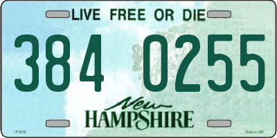 NH license plate 3840255