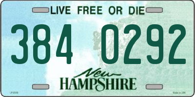 NH license plate 3840292