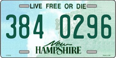 NH license plate 3840296