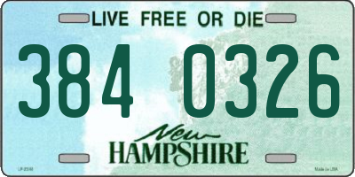 NH license plate 3840326