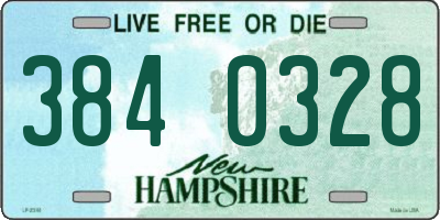 NH license plate 3840328
