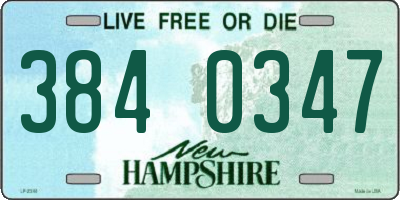 NH license plate 3840347