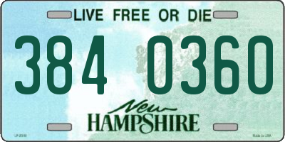 NH license plate 3840360