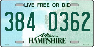 NH license plate 3840362