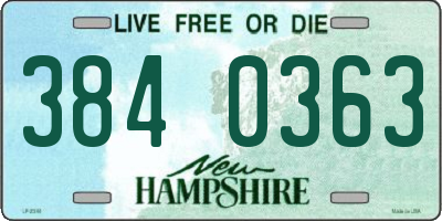 NH license plate 3840363
