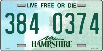 NH license plate 3840374