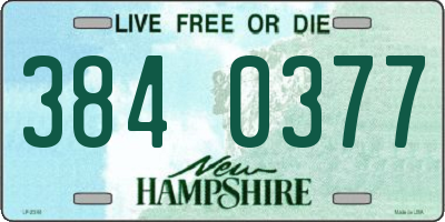NH license plate 3840377