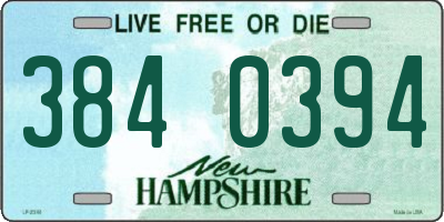 NH license plate 3840394
