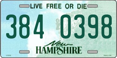 NH license plate 3840398