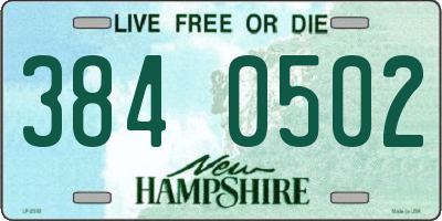 NH license plate 3840502