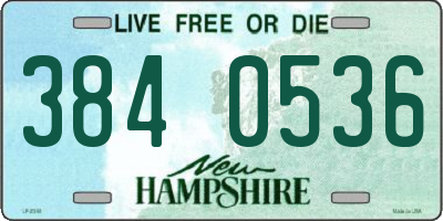 NH license plate 3840536