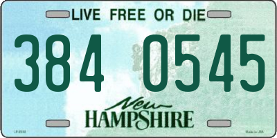 NH license plate 3840545