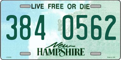 NH license plate 3840562