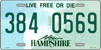 NH license plate 3840569
