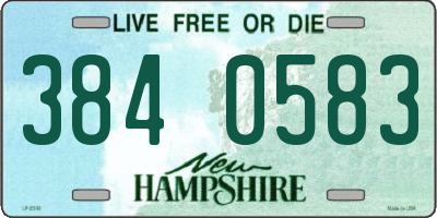 NH license plate 3840583