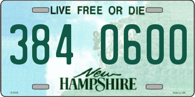 NH license plate 3840600