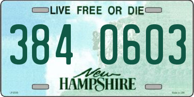 NH license plate 3840603