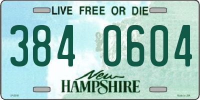 NH license plate 3840604