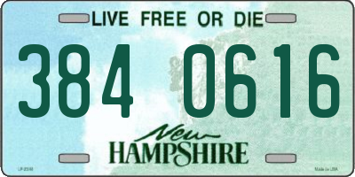 NH license plate 3840616