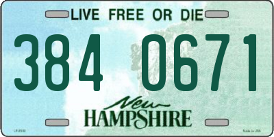NH license plate 3840671