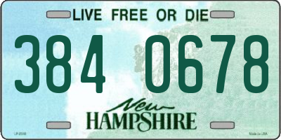 NH license plate 3840678