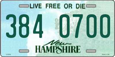 NH license plate 3840700