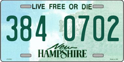 NH license plate 3840702