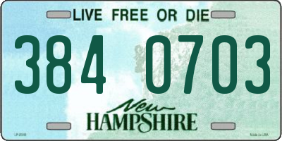 NH license plate 3840703