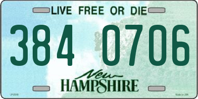 NH license plate 3840706