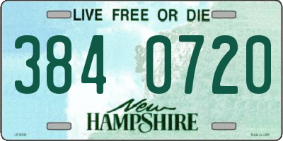 NH license plate 3840720