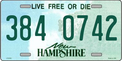 NH license plate 3840742
